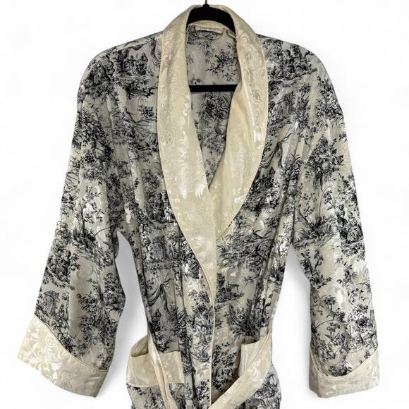 Vintage Victoria’s Secret Toile Satin Robe Gold Label‎ Size P / S Regency Glam - Picture 2 of 8